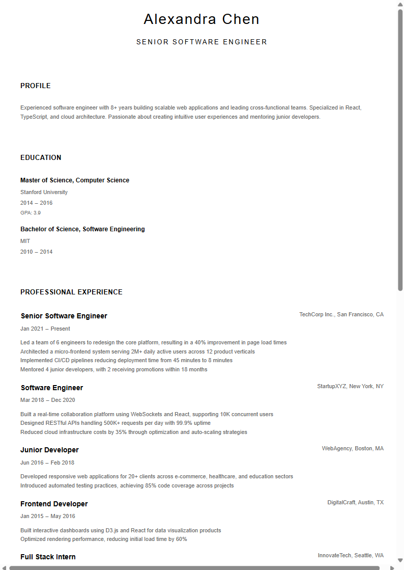 Harvard template preview